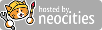 grey rectangular banner that says 'hosted by neocities'. there is a drawing of an orange cat in a hard hat, holding up a wrench in her right paw and a red-tipped paintbrush in her left. it is not a picture of a porcelain bird at all